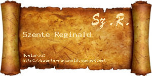 Szente Reginald névjegykártya